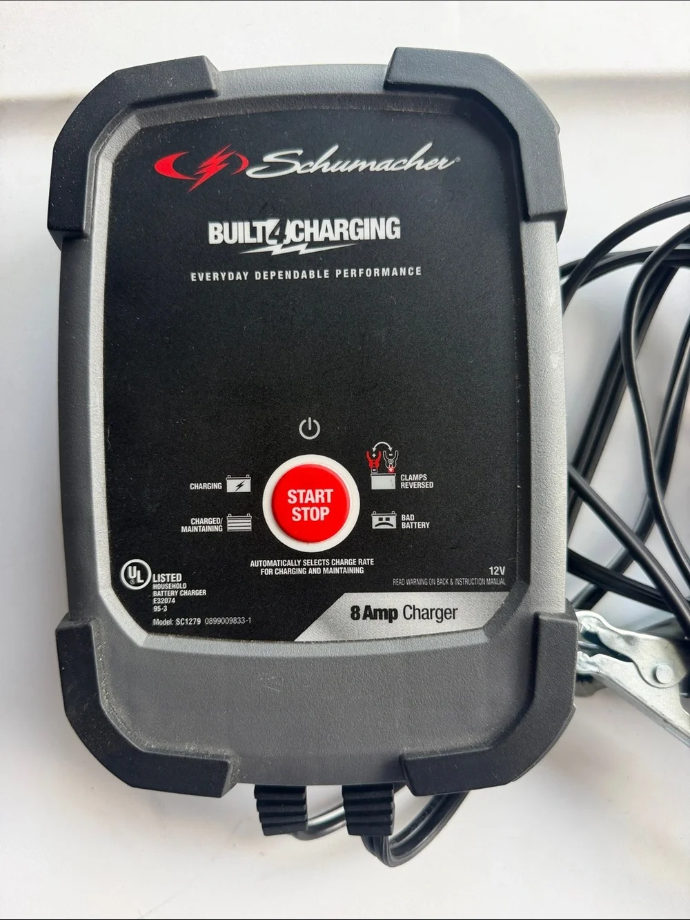 8 Amp Black Battery Charger and Maintainer